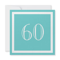60th Birthday Party Invitation - Aqua