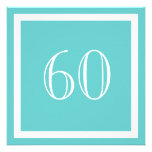 60th Birthday Party Invitation - Aqua invitations