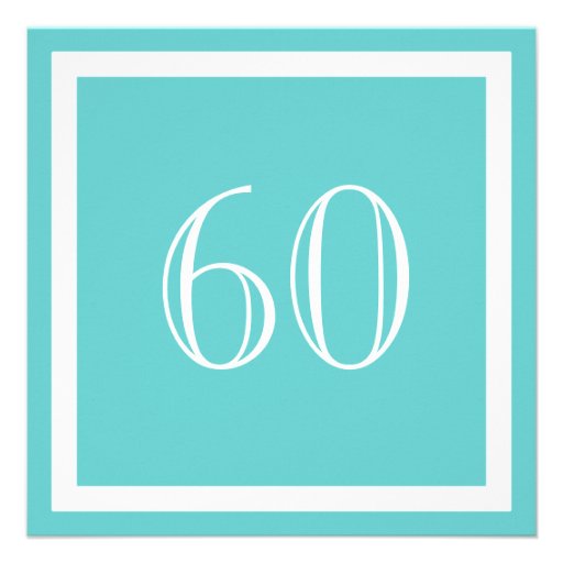 60th Birthday Party Invitation - Aqua