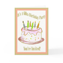 60th Birthday Party Invitation Card by NightSweatsDiva 60th Birthday Party Invitation Card
