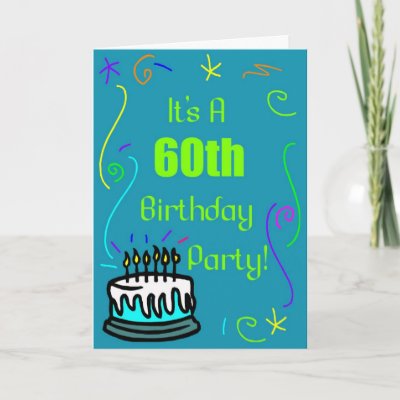 60th Birthday Party Invitation Card by freespiritdesigns