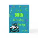60th Birthday  Party Invitation cards