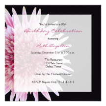 60th Birthday Party Invitation -- Gerbera Daisy