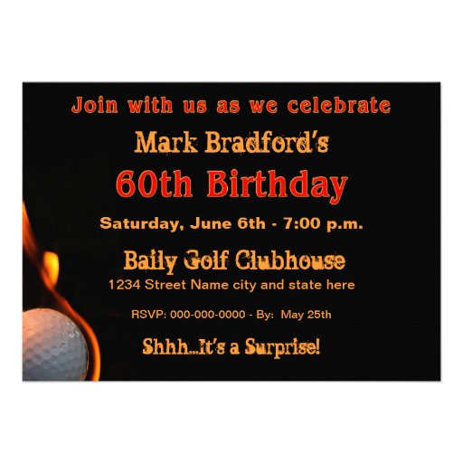 60th Birthday Party Invitation - Golf - Sizzling!