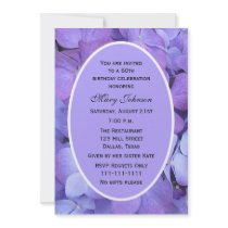 60th Birthday Party Invitation -- Hydrangea