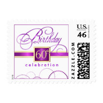 60th Birthday Party Invitation Personalized Stamps