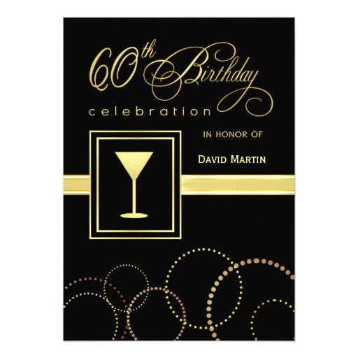 60th Birthday Party Invitations - Contemporary (front side)