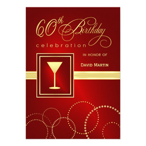 60th Birthday Party Invitations - Festive Red