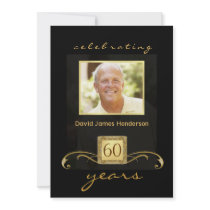 60th Birthday Party Invitations - Formal for Men
