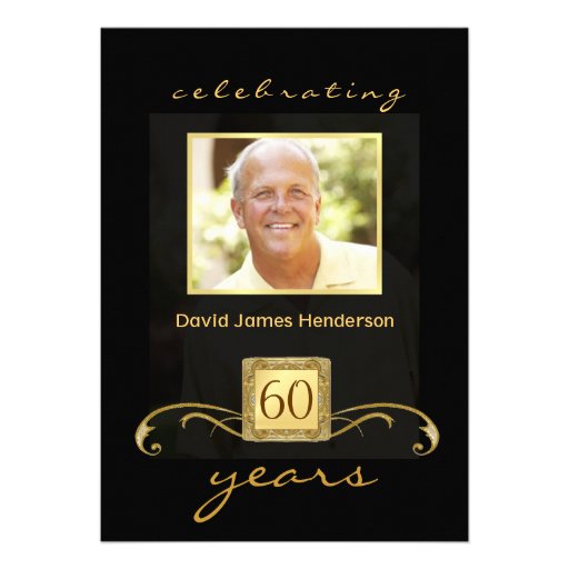 60th Birthday Party Invitations - Formal for Men