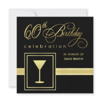 60th Birthday Party Invitations - Formal Square by SquirrelHugger 60th Birthday Party Invitations - Formal Square