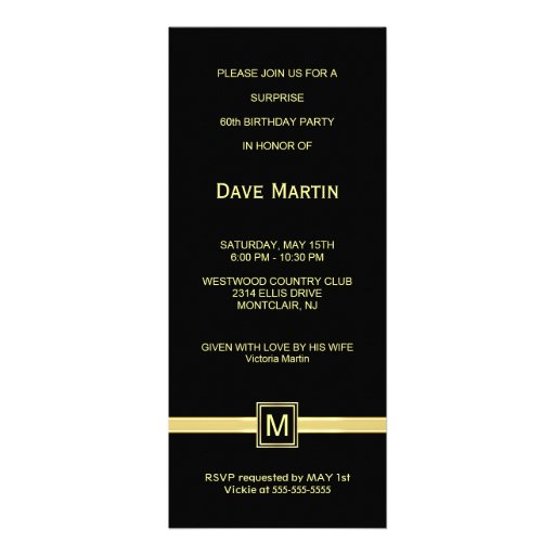 60th Birthday Party Invitations - Surprise Party