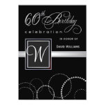 60th Birthday Party Invitations - with Monogram Invitation