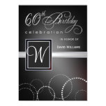 60th Birthday Party Invitations - with Monogram Personalized Invitations