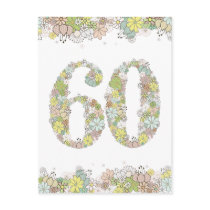 60th Birthday Party Ladies Flowers Postcard Invite