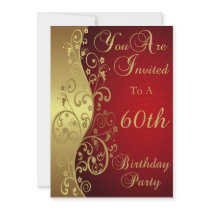 60th Birthday Party Personalized Invitation