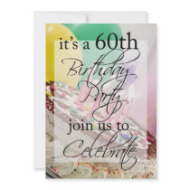 60th Birthday Party Personalized Invitation