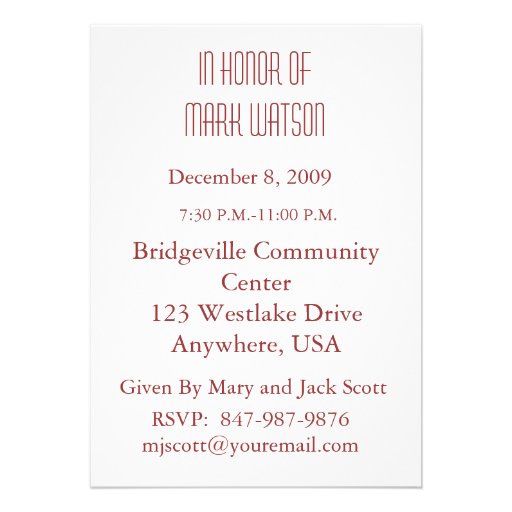 60th Birthday Party Personalized Invitation