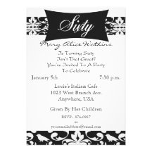 60th Birthday Party Personalized Invitation