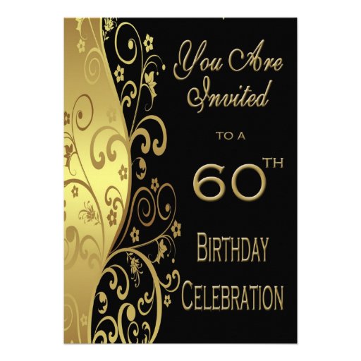 60th Birthday Party Personalized Invitation