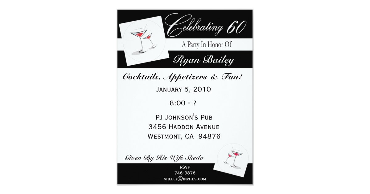 60th Birthday Party Personalized Invitation | Zazzle