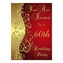 60th Birthday Party Personalized Invitation
