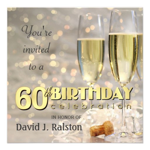 60th Birthday Party  - Personalized Invitations (front side)