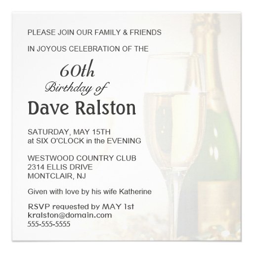 60th Birthday Party  - Personalized Invitations