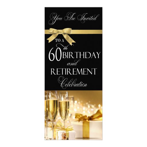 60th Birthday Retirement Combination Invitation