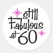60th Birthday Round Sticker