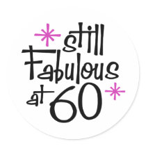 60th Birthday Round Sticker