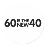 60th birthday round sticker