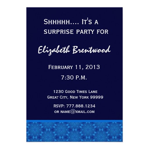 60th Birthday Surprise Party Blue Stars V2 Invitations