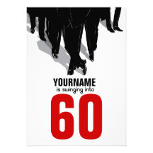 60th Birthday Swingers Rat Pack Party Custom Invitation
