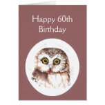 60th Birthday Who Loves You, Cute Owl Humour Card
