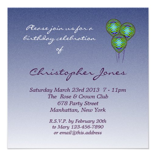 60th Blue Balloon Invite