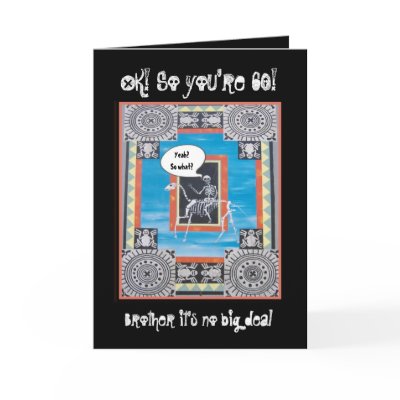 60th Brother Birthday - FUNNY with Skeleton Greeting Cards by JaclinArt