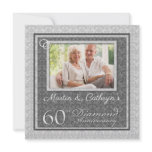 60th Diamond Anniversary Custom Photo Invitation