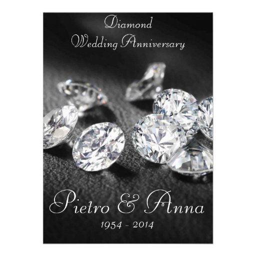 60th Diamond Wedding Anniversary Invitation (front side)