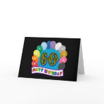 60th Happy Birthday Balloons Merchandise Cards