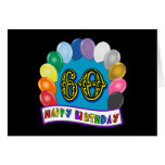 60th Happy Birthday Balloons Merchandise Cards
