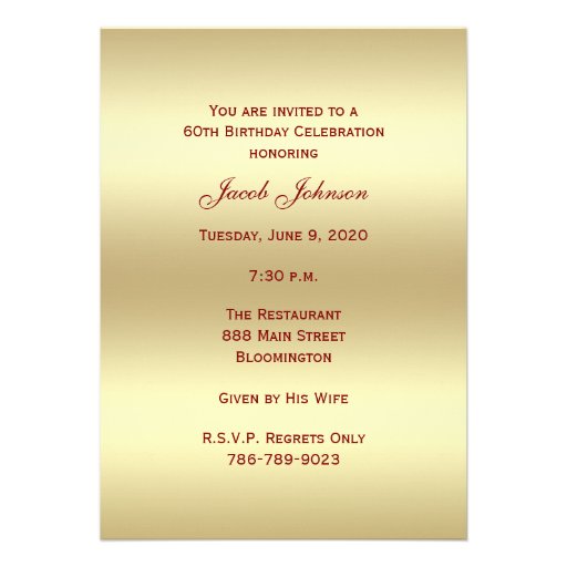60th Photo Birthday Party Invitation - Burgundy 60