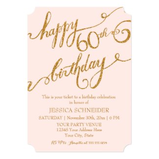 60th, Sixtieth Birthday Party Ticket Celebration Personalized Announcement
