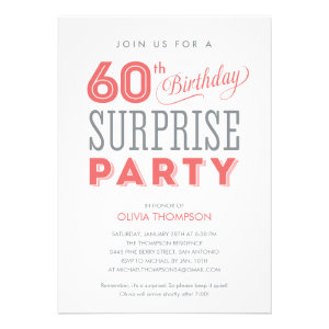 60th Surprise Birthday Invitations
