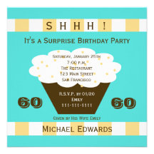 60th Surprise Birthday Party Invitation - Cupcake