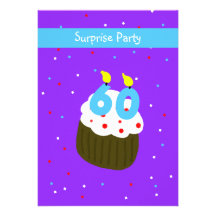 60th Surprise Birthday Party Invitation -- Cupcake