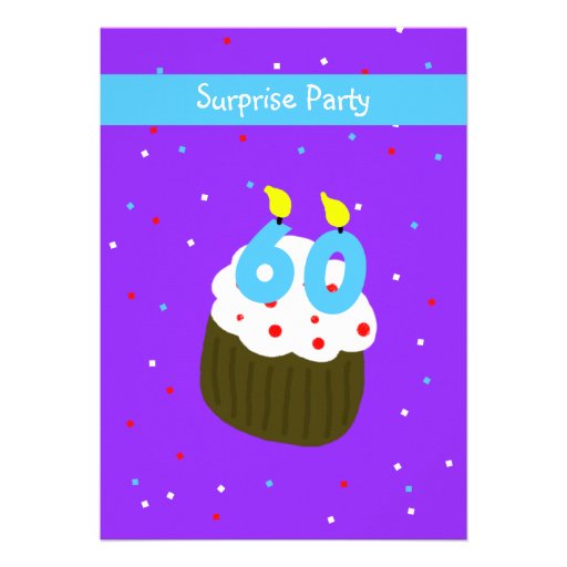 60th Surprise Birthday Party Invitation -- Cupcake