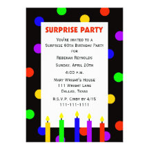 60th Surprise Birthday Party Invitation -- Dots