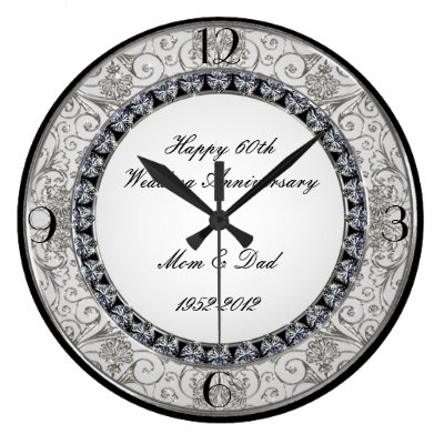 60th Wedding Anniversary Clock