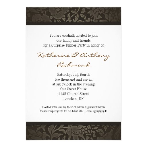 60th wedding anniversary damask vintage invitation